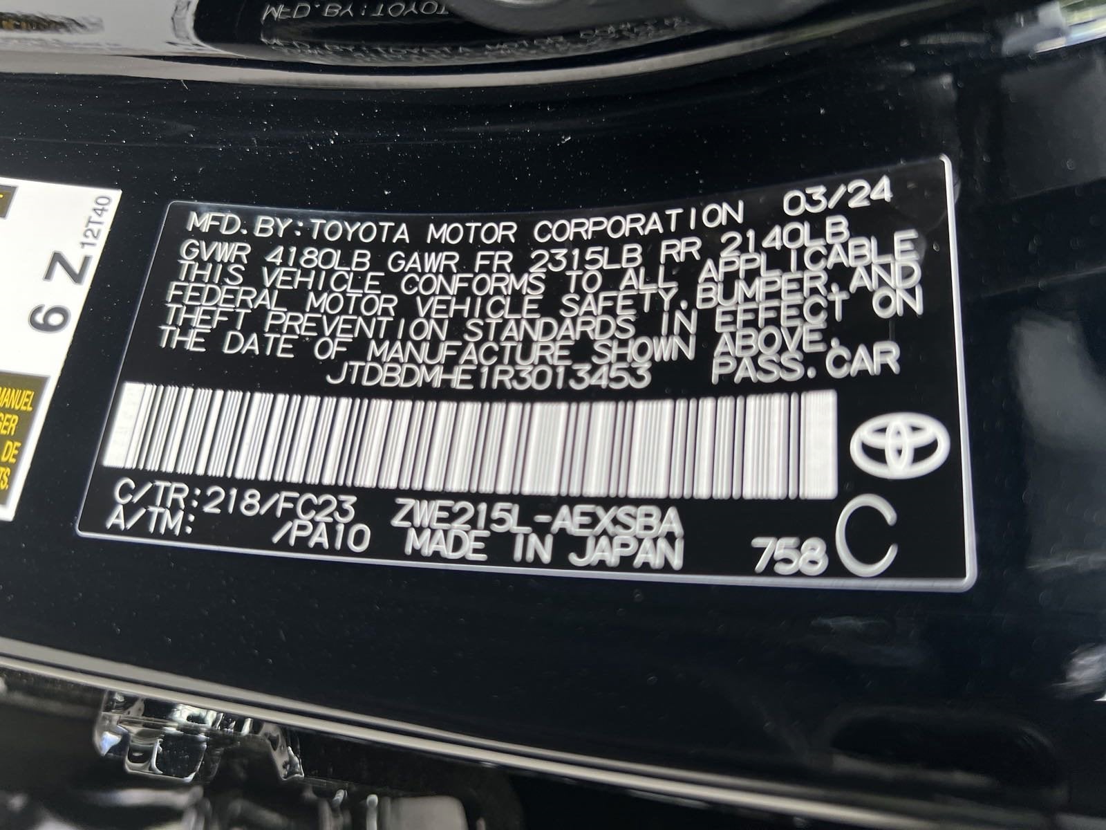 2024 Toyota Corolla Hybrid SE AWD